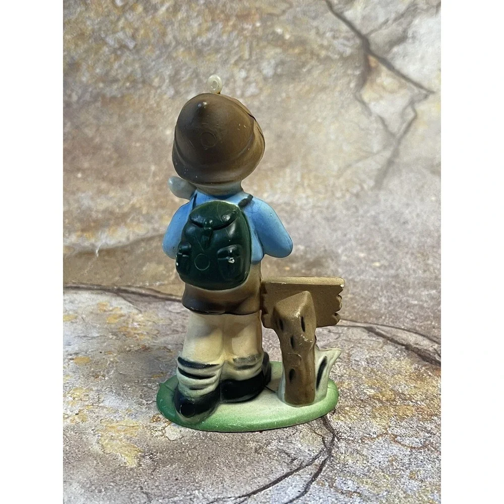 Vintage Look Alike Hummel LITTLE HIKER BOY Cute Christmas Ornament